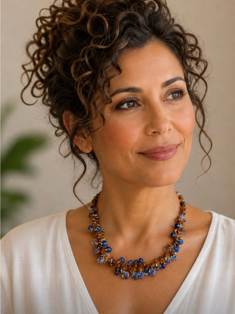 d. bayer Glass Bead Cluster Necklace i